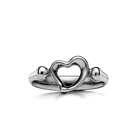 Tiffany & Co. Jewelry - Tiffany & Co. Sterling Silver Elsa Peretti Open Heart Ring